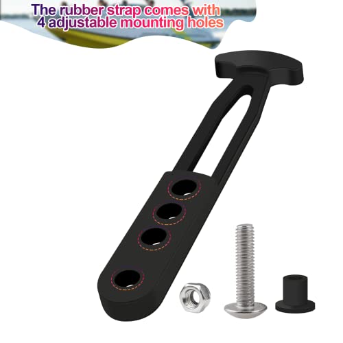 Boat Telescoping Ladder Rubber Strap - Adjustable Lock Belt, 2 Pack, Black