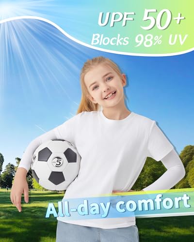Kids & Teens Arm Sleeves - Cooling UV Sun Protection - Black
