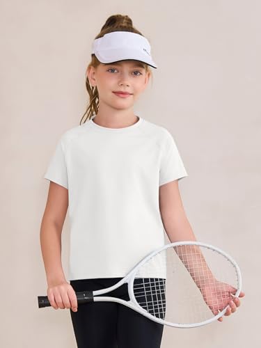 Kids Short Sleeve Quick Dry Athletic T-Shirt - White, 13-14 Years