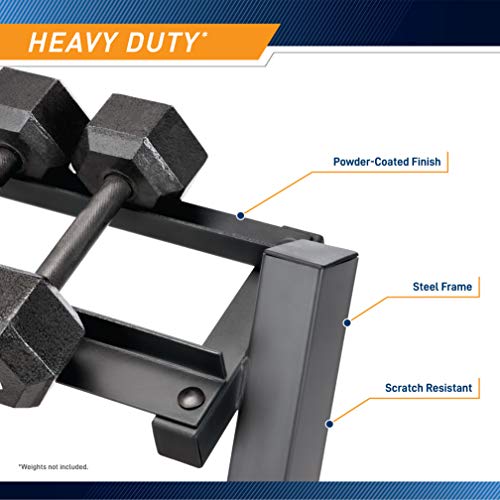 3-Tier Dumbbell Rack - Heavy-Duty Weight Storage Organizer - Dark Grey