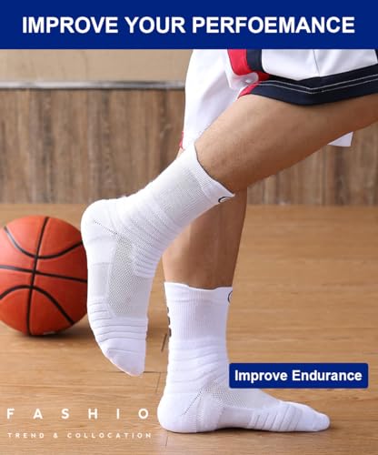Basketball Socks - 4 Pairs Thick Compression Athletic Socks