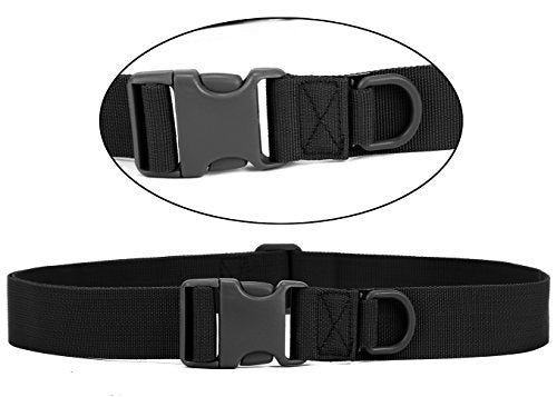 Tactical Military Utility Belt - Adjustable Nylon - Black