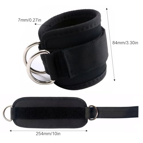 Adjustable Weightlifting Wrist Straps with D Ring and Padded Cuffs, 2 Pack for Strength Training