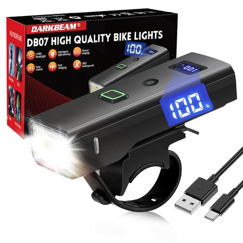 Darkbeam Super Bright Bicycle Front Light with 4 Modes & Anti-Glare White Variant DB07