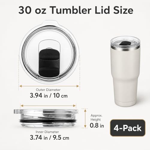 Yeti 30 oz Tumbler Replacement Lid with Magnetic Slider, Spill-Proof Cover