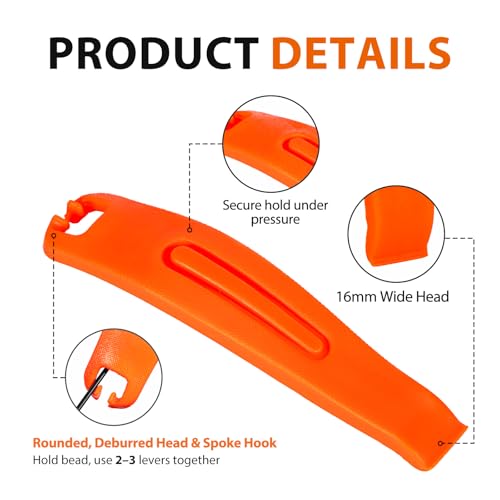 Bicycle Tire Levers 6-Pack - Ultra-Strong Nylon Tools for Bike Repairs