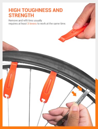 Bike Tire Levers Kit - 6-Pack Tire Repair Tools with Drawstring Bag