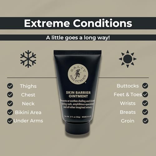 Salty Britches Skin Barrier Ointment 2oz Pack of 3 - Anti Chafe & Rash Relief, Berry Scented