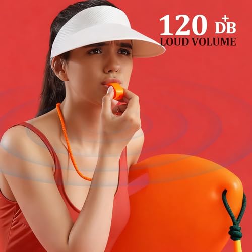 Emergency Whistle with Lanyard - 2 Pack, Loud & Clear