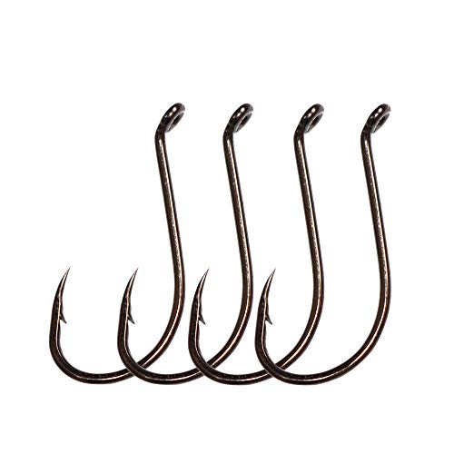 Black Octopus Beak Fishing Hooks - 100pcs, Size 6#