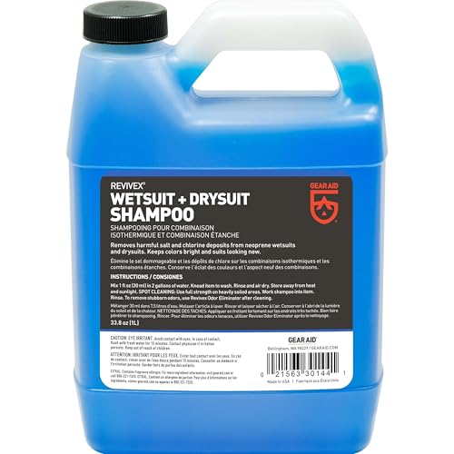 GEAR AID Wetsuit & Drysuit Shampoo - 1 Liter Wetsuit Cleaner & Conditioner
