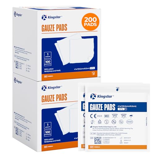 Sterile 4x4 Inch Cotton Gauze Pads 12-Ply Bulk Wound Dressings for First Aid