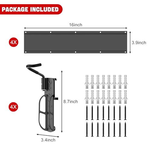 Ultrawall Adjustable Wall-Mounted Bike Storage Rack with Swivel Hooks