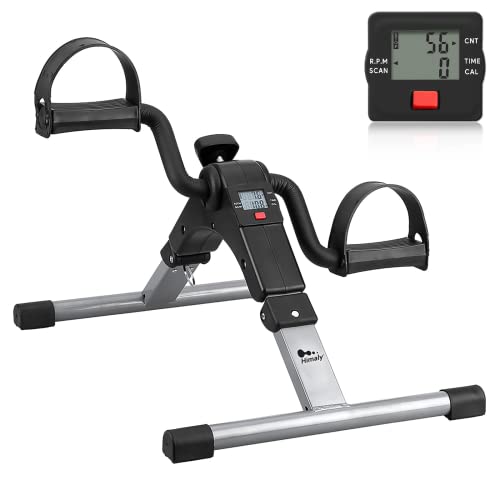 Folding Pedal Exerciser - Mini Exercise Bike for Arms & Legs - Silver & Black