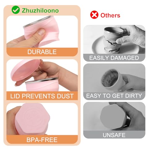 Collapsible Cup with Lid - 6oz Mini Silicone Folding Travel Cup - Sakura Pink