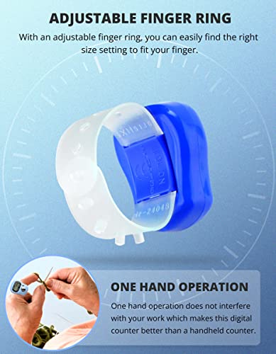 Electronic Finger Counter - 5-Digit LCD Clicker - 10 Colors