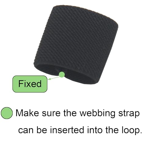 Tactical Elastic Web Belt Loop Keeper - Black, 10 Pack