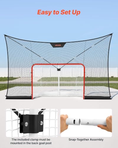 12x7 ft Hockey Goal and Backstop Net Set - Portable Training Aid