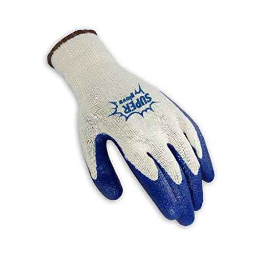 Galeton 6400-XL 6400 Super Gloves Rugged Latex Coated Palm Knit Gloves, X-Large ,Blue/White (Pack of 12)