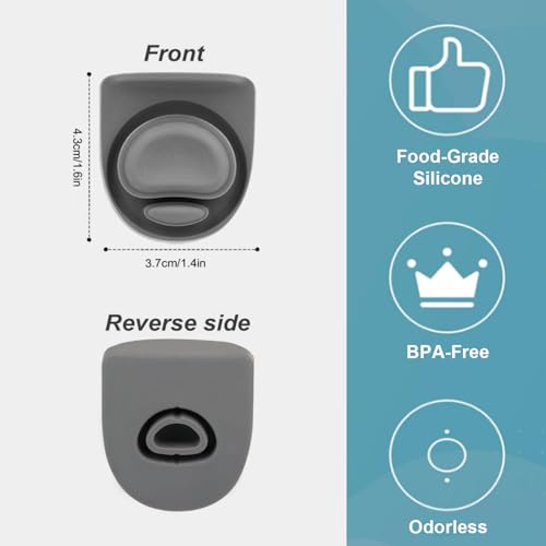 Silicone Replacement Stopper for Spout Lid - 4 Pack - Gray