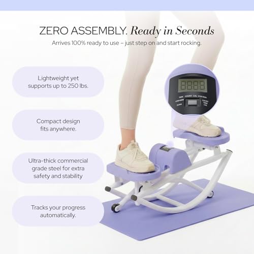Rock Stepper Machine for Home Workouts - Purple Low Impact Cardio