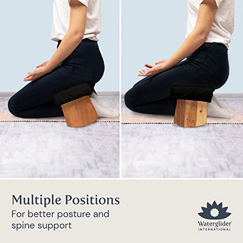 Meditation Bench - Zen Black, Sustainable Acacia Wood for Perfect Posture