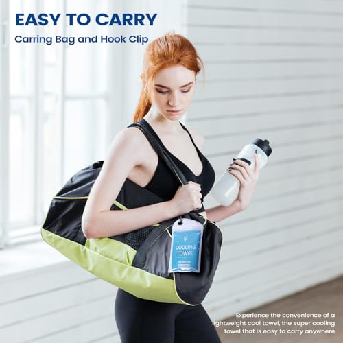 Cooling Towels 6 Pack - 40x12 Breathable Gym Towels - 2 Black, 2 Dark Grey, 2 Blue