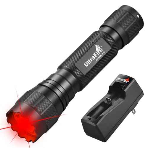 ULTRAFIRE Red LED Flashlight, 10W Single Mode Red Light Flashlight for Night, High Power Small Red Night Light for Astronomy, Aviation, Hunting, Night Observation WF-501R PRO