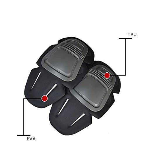 HARGLESMAN Tactical Combat Knee Pads - Protective Gear for Military & Airsoft | Black Color