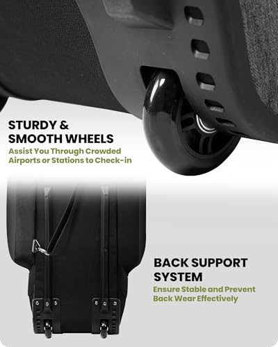 Padded Golf Travel Bag with Reinforced Wheels - Black, Large