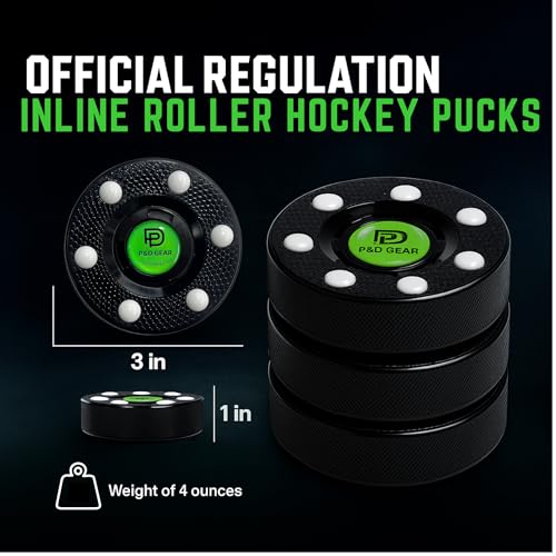 Inline Hockey Pucks - Official Regulation Size, 4oz - Black - 1 Count