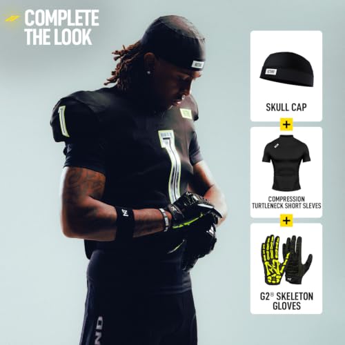 Football Skull Cap - Lightweight Breathable Beanie - One Size Black