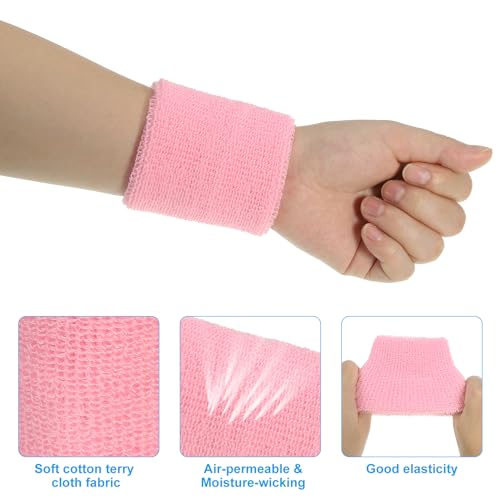 Athletic Terry Cloth Wrist Sweatband - Lake Blue, 2 Pack