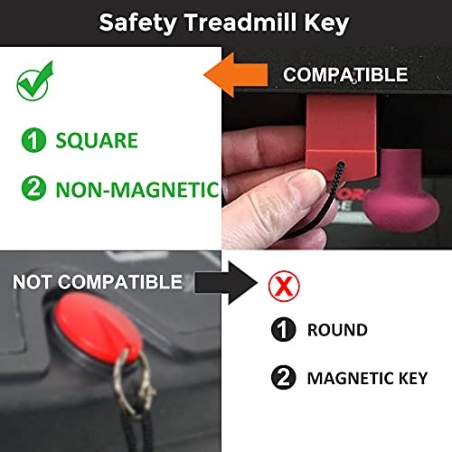 Treadmill Safety Key - Red Square for Most Treadmills