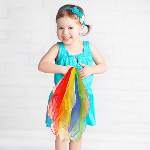 24-Inch Square Juggling Scarves for Dance and Magic Tricks - 6 Pack