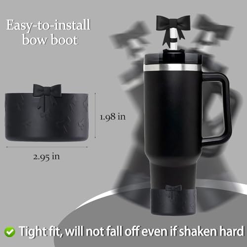 Bow Silicone Protective Boot for Stanley Cup & Hydroflask - Black