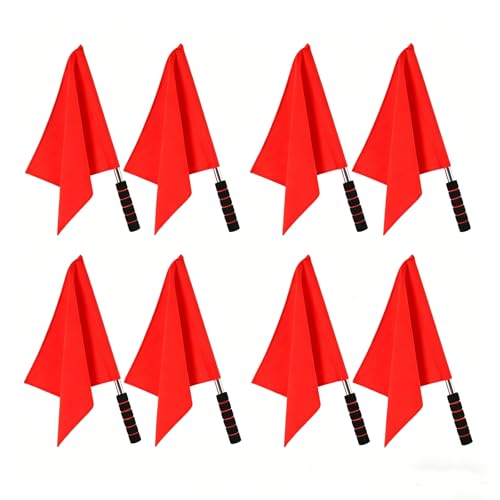 Referee Flags Set - 8 Pcs Volleyball Line Judge Flags with Sponge Handle