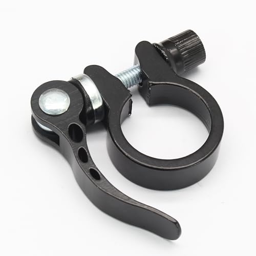 Aluminum Alloy Bicycle Seat Post Clamp - 28.6mm Quick Release, Black
