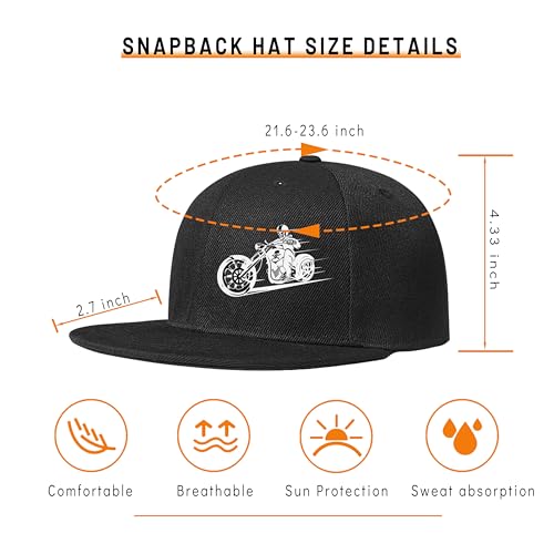 Funny Motorcycle Skull Baseball Cap - Adjustable Hat for Men
