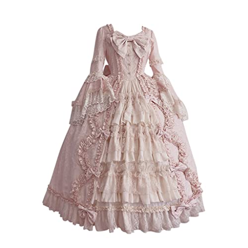 Victorian Ball Gown Dress - Rococo Fairy Dress in Pink - Medium