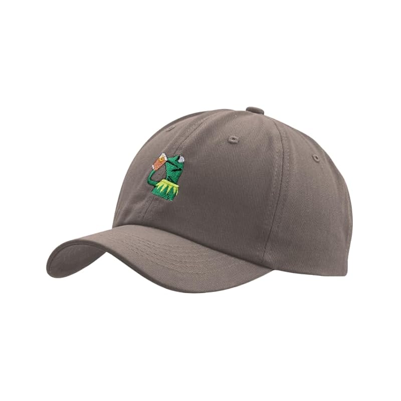 Raylarnia Kermit The Frog Embroidered Ball Cap - One Size-Medium Grey