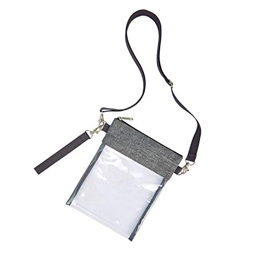 Clear Purse Stadium Approved Waterproof Crossbody Bag - Grey