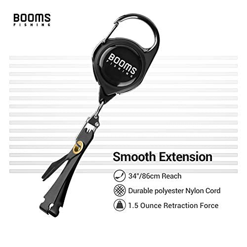 Fishing Knot Tying Tool and Line Cutter with Retractor - Black