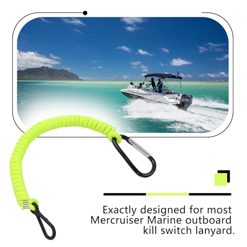 Boat Key Lanyard - Marine Outboard Engine Stop Kill Switch - Green