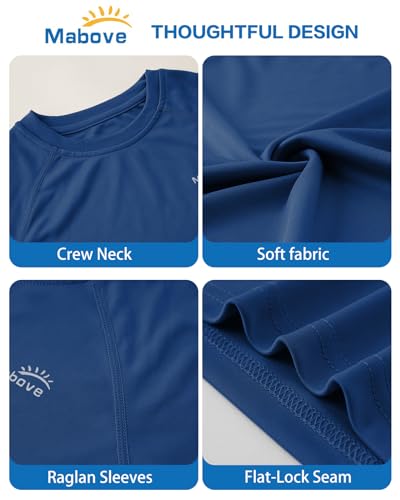 Boys UPF 50+ Long Sleeve Rash Guard Swim Shirt - Navy, 6-7 Years