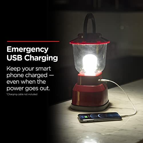 Enbrighten LED Large Camping Lantern, Battery Powered, USB Charging, 800 Lumens, 200 Hour Runtime, Carabiner Handle, Hiking Gear, Emergency Light, Blackout, Storm, Hurricane