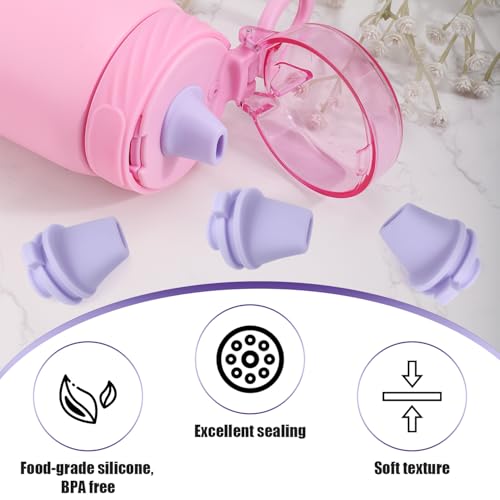 4-Pack Silicone Bite Valve Replacements for Water Bottles - Purple