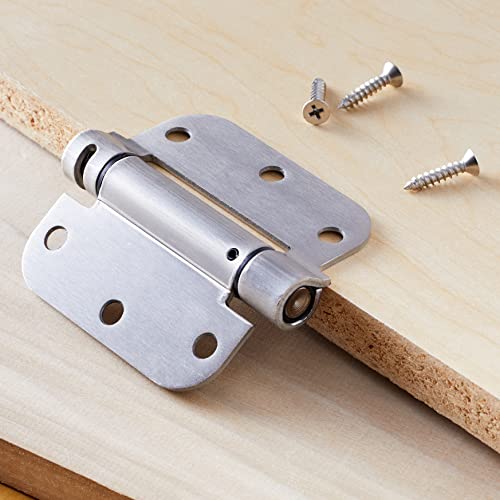 Self-Closing Door Hinge - 3.5 Inch x 3.5 Inch - Satin Nickel - 1 Piece