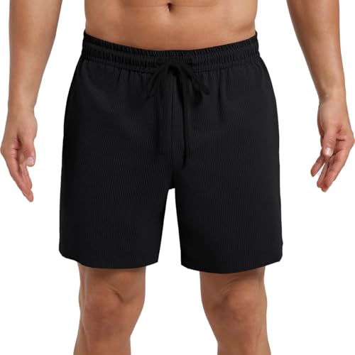 Men's Quick Dry Athletic Shorts with Pocket - X-Large / Black