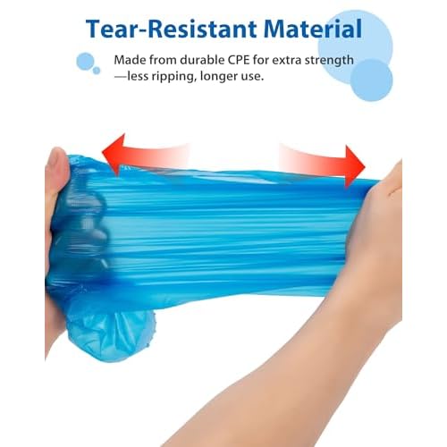 Shoe Covers Disposable Non-Slip, Waterproof Boot Covers with Compact Roll for Easy Storage, 100 Pack Plastic Shoe Covers for Indoor Use, Home Cleaning,Visting, One Size Fits Most